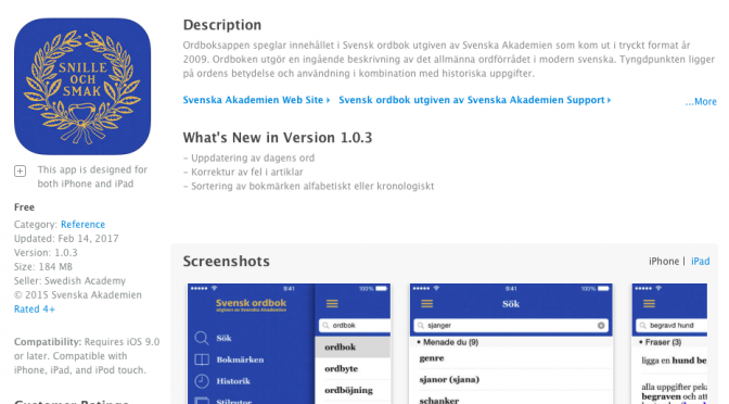 Swedish dictionary app svensk ordbok